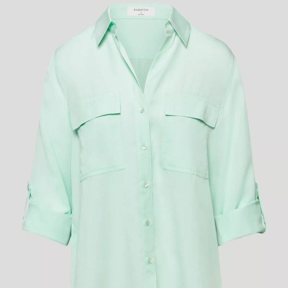 Aritzia Tops | The Group Babaton Utility Button-up in Honeydew Green
